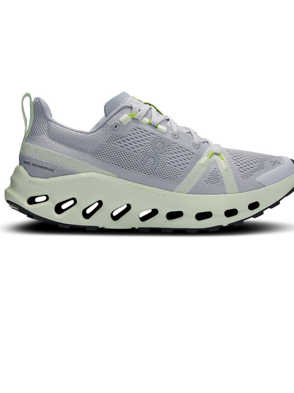 On Running Women's Sneakers in Light Gray with Mint Accents